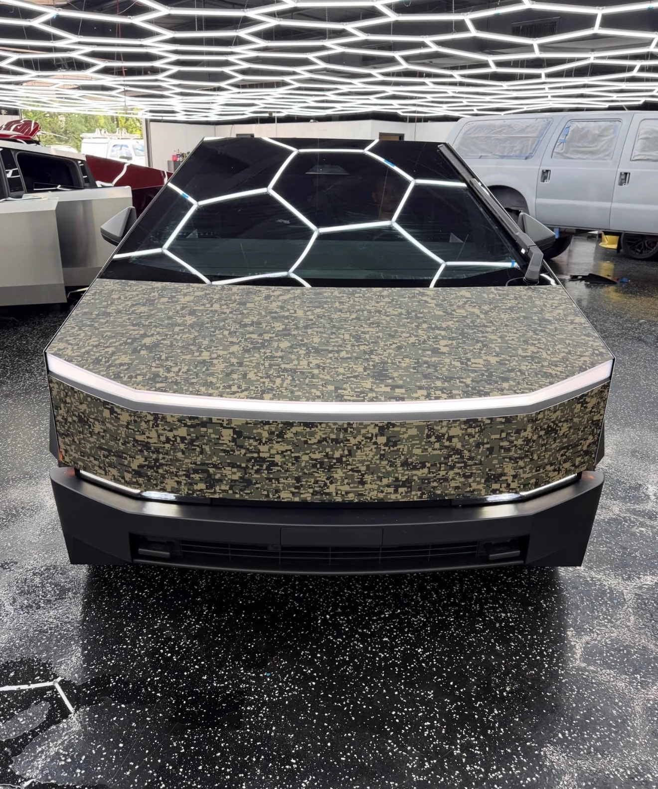 Tesla Cybertruck Digital Camo Wrap — Sleepr Studio College Station TX