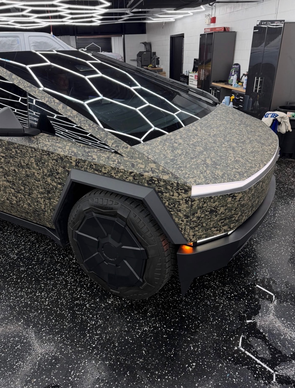 Tesla Cybertruck Digital Camo Wrap — Sleepr Studio College Station TX